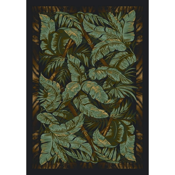 Milliken Signature Area Rug JUNGLE FEVER EBONY Jungle Fever 12110 Deep Brush 5' 4" x 7' 8" Rectangle