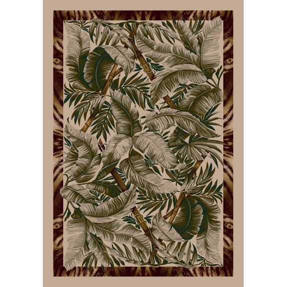 Milliken Signature Area Rug JUNGLE FEVER PEARL MIST Jungle Fever Pearl Mist 3' 10" x  5' 4" Rectangle