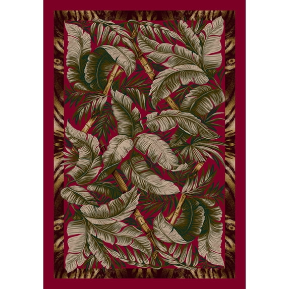 Milliken Signature Area Rug JUNGLE FEVER RUBY Jungle Fever Ruby Palm Trees 2' 1" x 7' 8" Runner