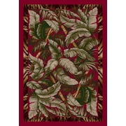 Milliken Signature Area Rug JUNGLE FEVER RUBY Jungle Fever Ruby Palm Trees 3' 10" x  5' 4" Oval