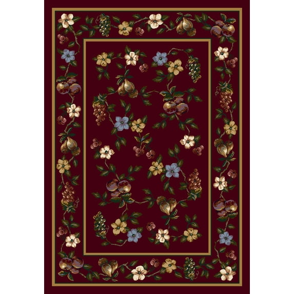Milliken Signature Area Rug LORELEI GARNET Lorelei Garnet Petals Vines 2' 1" x 7' 8" Runner