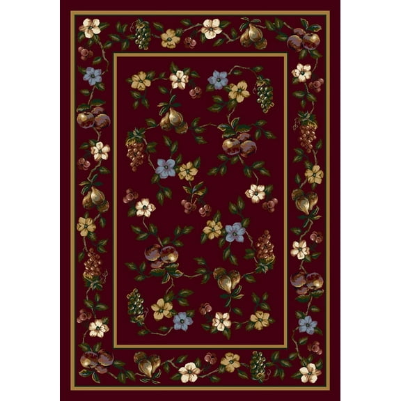 Milliken Signature Area Rug LORELEI GARNET Lorelei Garnet Petals Vines 2' 8" x 3' 10" Rectangle