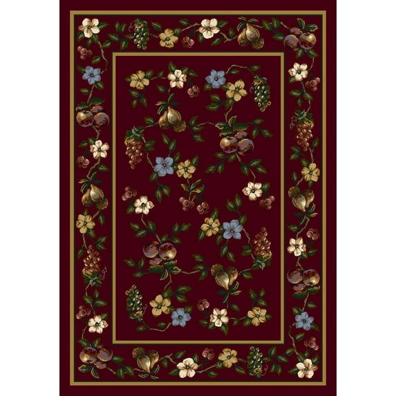 Milliken Signature Area Rug LORELEI GARNET Lorelei Garnet Petals Vines 7' 8" x 10' 9" Rectangle