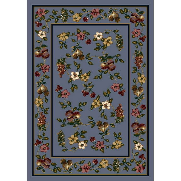 Milliken Signature Area Rug LORELEI LAPIS Lorelei Lapis Grapes Fruits 5' 4" x 7' 8" Rectangle