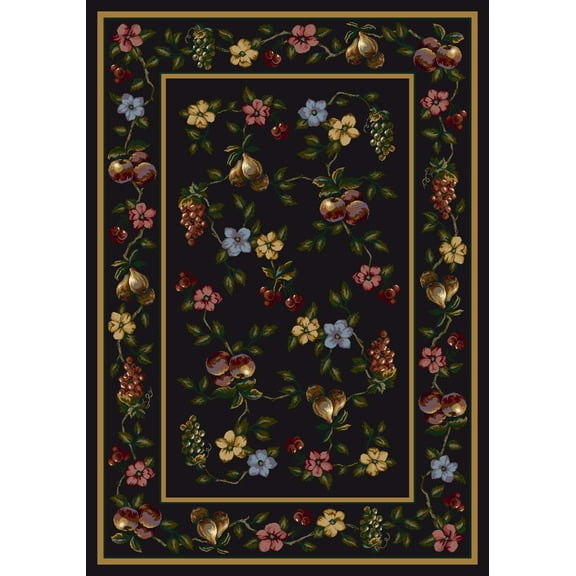 Milliken Signature Area Rug LORELEI ONYX Lorelei Onyx Pears Petals 10' 9" x 13' 2" Rectangle