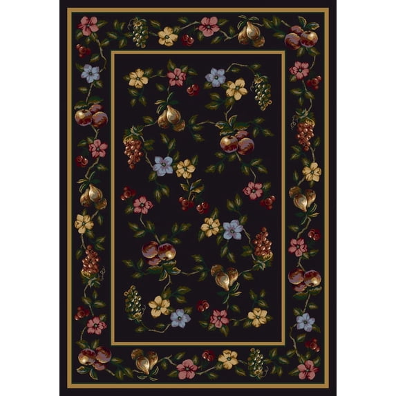 Milliken Signature Area Rug LORELEI ONYX Lorelei Onyx Pears Petals 2' 1" x 7' 8" Runner