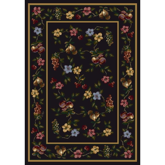 Milliken Signature Area Rug LORELEI ONYX Lorelei Onyx Pears Petals 2' 8" x 3' 10" Rectangle
