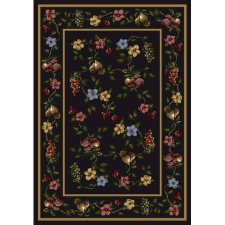 Milliken Signature Area Rug LORELEI ONYX Lorelei Onyx Pears Petals 3' 10" x 5' 4" Rectangle