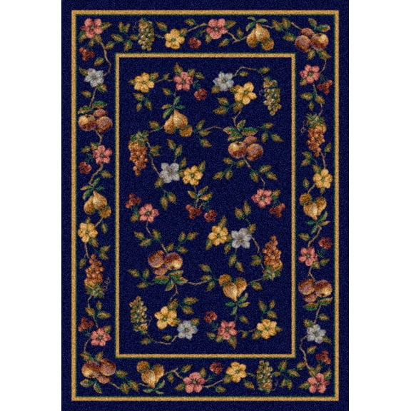 Milliken Signature Area Rug LORELEI SAPPHIRE Lorelei Sapphire Fruits Grapes 5' 4" x 7' 8" Rectangle