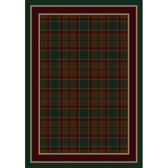 Milliken Signature Area Rug MAGEE TARTAN EMERALD Magee Tartan Emerald Banded Rows 5' 4" x 7' 8" Oval