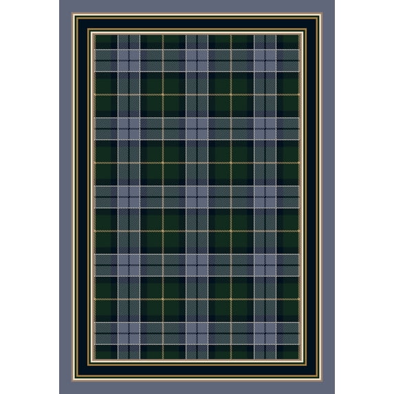 Milliken Signature Area Rug MAGEE TARTAN LAPIS Magee Tartan Lapis 3' 10" x 5' 4" Oval