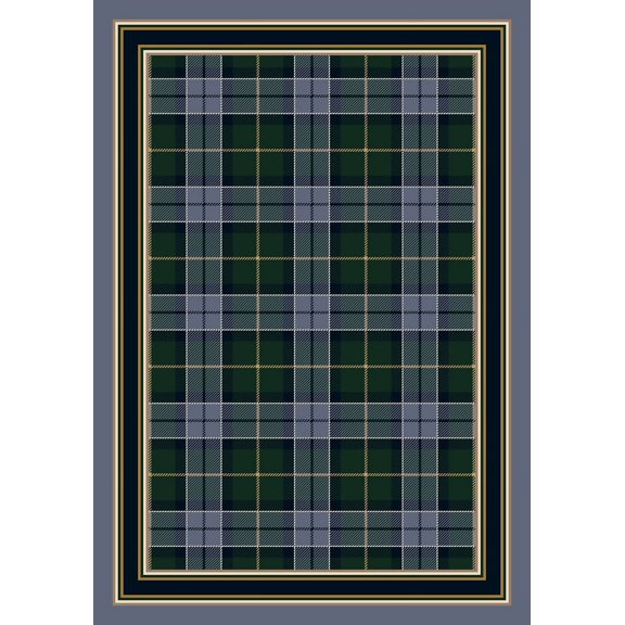 Milliken Signature Area Rug MAGEE TARTAN LAPIS Magee Tartan Lapis 7' 7" x 7' 7" Round