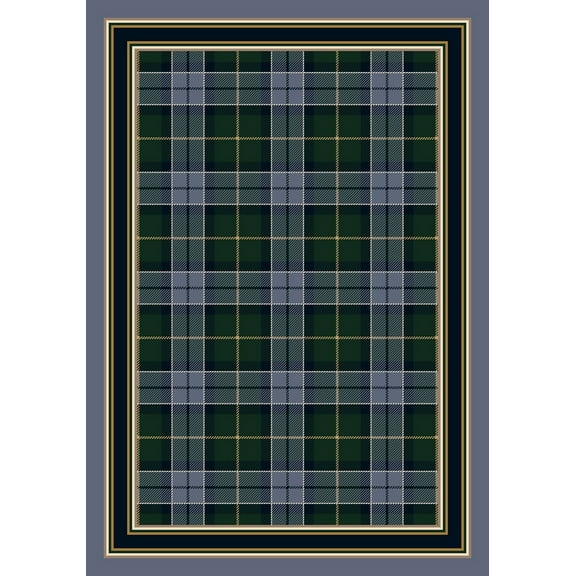 Milliken Signature Area Rug MAGEE TARTAN LAPIS Magee Tartan Lapis 7' 7" x 7' 7" Square