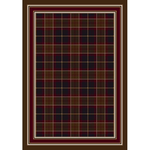 Milliken Signature Area Rug MAGEE TARTAN ONYX AMBER Magee Tartan Onyx Amber 3' 10" x  5' 4" Oval