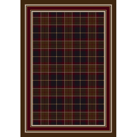 Milliken Signature Area Rug MAGEE TARTAN ONYX AMBER Magee Tartan Onyx Amber 7' 7" x 7' 7" Round