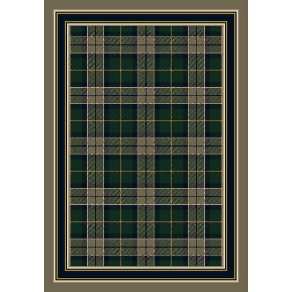 Milliken Signature Area Rug MAGEE TARTAN SAGE Magee Tartan Sage Crosshatch Plaid 7' 7" x 7' 7" Round