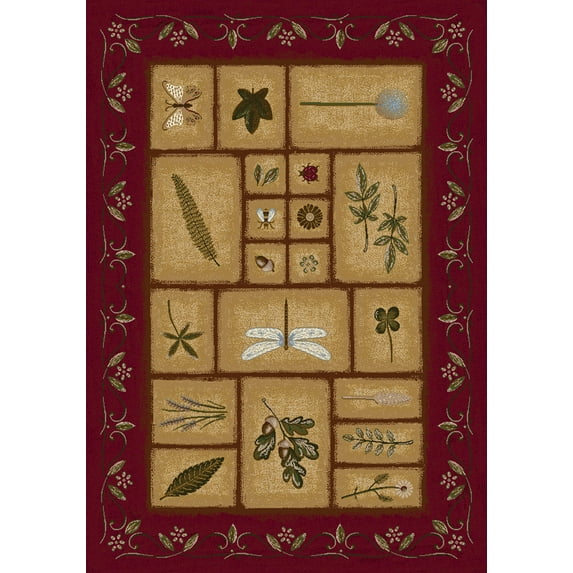 Milliken Signature Area Rug MEADOW BRICK Meadow Brick Dragonfly Blocks 3' 10" x 5' 4" Rectangle