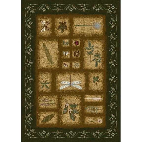Milliken Signature Area Rug MEADOW OLIVE Meadow Olive Summer Dragonfly 2' 8" x 3' 10" Rectangle