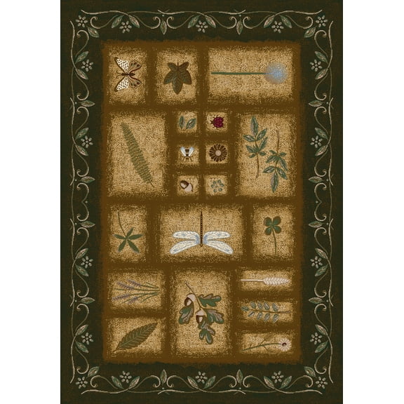Milliken Signature Area Rug MEADOW OLIVE Meadow Olive Summer Dragonfly 3' 10" x  5' 4" Oval