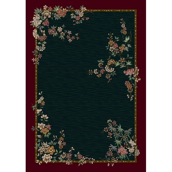 Milliken Signature Area Rug MINDRE' EMERALD Mindre' Emerald Spring Petals 7' 7" x 7' 7" Square