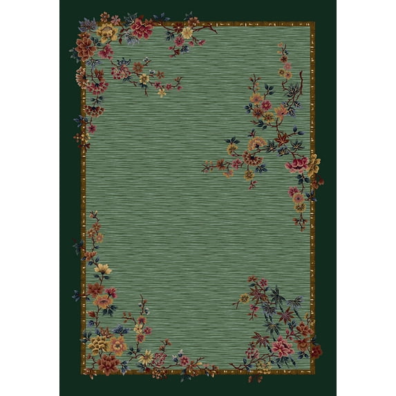 Milliken Signature Area Rug MINDRE' PERIDOT Mindre' Peridot Garlands Petals 7' 7" x 7' 7" Round