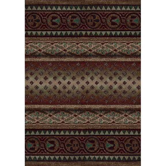 Milliken Signature Area Rug MOHAVI DARK AMBER Mohavi Dark Amber Jagged Banded 3' 10" x  5' 4" Oval
