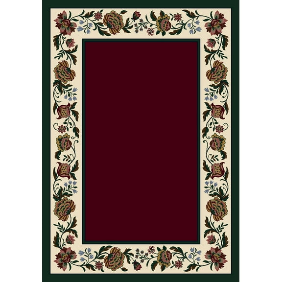 Milliken Signature Area Rug PENELOPE GARNET Penelope Garnet Solid Bordered 5' 4" x 7' 8" Oval