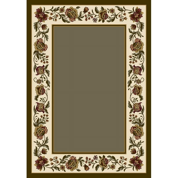 Milliken Signature Area Rug PENELOPE SAGE Penelope Sage Solid Bordered 5' 4" x 7' 8" Oval