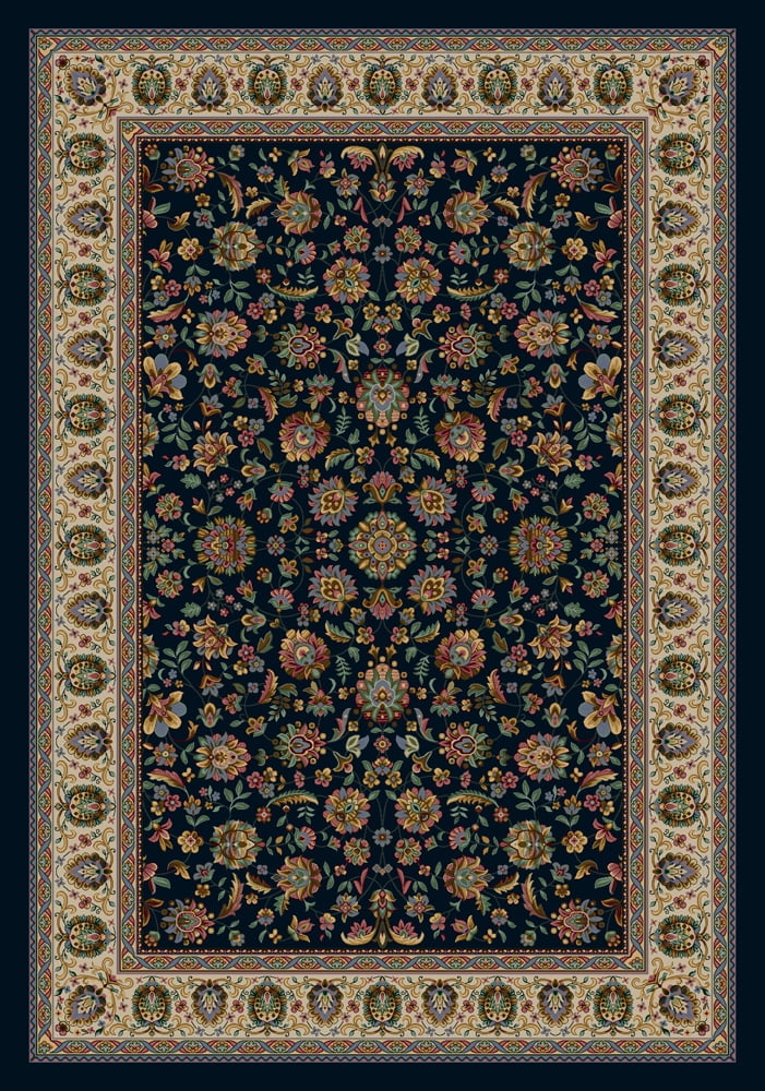 Sapphire Blue Synthetic Square Area Rug, 7'-7" x 7'-7"