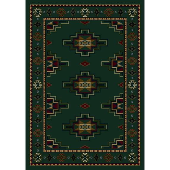 Milliken Signature Area Rug PRAIRIE STAR EMERALD Prairie Star Emerald 5' 4" x 7' 8" Oval
