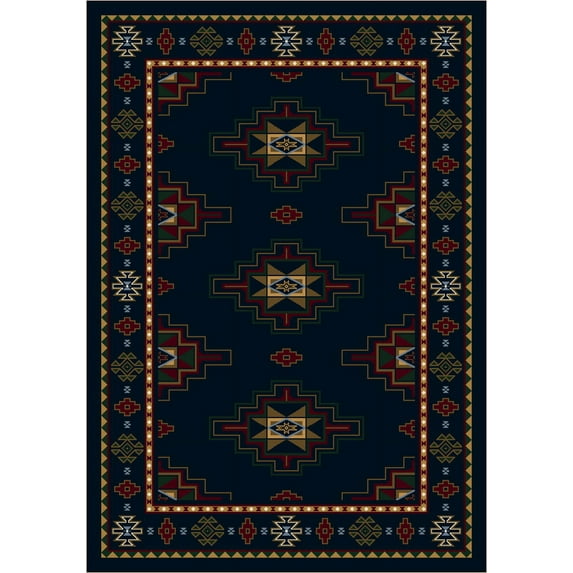 Milliken Signature Area Rug PRAIRIE STAR SAPPHIRE Prairie Star Sapphire 5' 4" x 7' 8" Oval