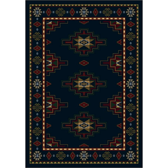 Milliken Signature Area Rug PRAIRIE STAR SAPPHIRE Prairie Star Sapphire 5' 4" x 7' 8" Rectangle