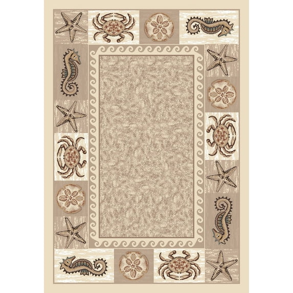 Milliken Signature Area Rug SEA LIFE OPAL Sea Life Opal Starfish Crabs 2' 8" x 3' 10" Rectangle