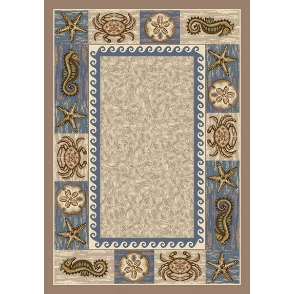 Milliken Signature Area Rug SEA LIFE SANDSTONE Sea Life Sandstone 5' 4" x 7' 8" Rectangle