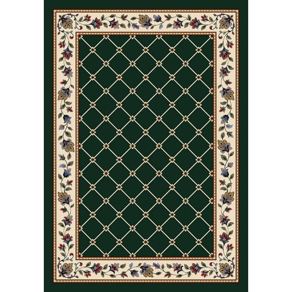 Milliken Signature Area Rug SYMPHONY EMERALD Symphony Emerald Floral Vines 10' 9" x 13' 2" Rectangle