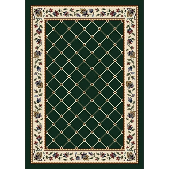 Milliken Signature Area Rug SYMPHONY EMERALD Symphony Emerald Floral Vines 7' 8" x 10' 9" Rectangle