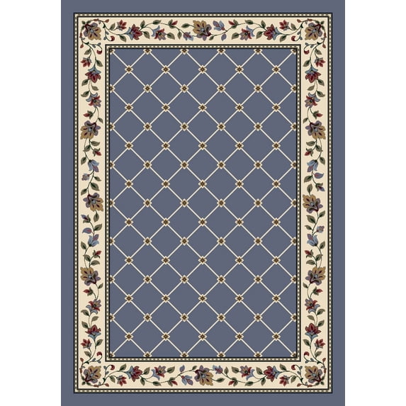 Milliken Signature Area Rug SYMPHONY LAPIS Symphony 07000 Petals Bulbs 7' 8" x 10' 9" Rectangle