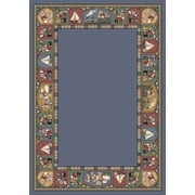Milliken Signature Area Rug TOY PARADE LAPIS Toy Parade Lapis Bordered Trains 7 7 x 7 7 Square