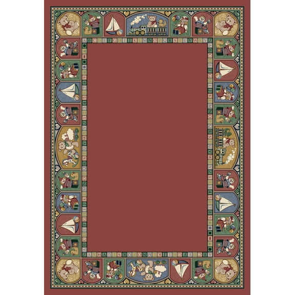 Milliken Signature Area Rug TOY PARADE ROSE QUARTZ Toy Parade Rose Quartz Teddy Bears Bordered