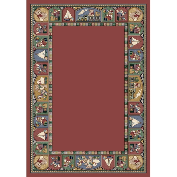Milliken Signature Area Rug TOY PARADE ROSE QUARTZ Toy Parade Rose Quartz Teddy Bears Bordered