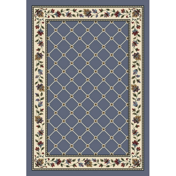Milliken Signature Area Rug SYMPHONY LAPIS Symphony 07000 Petals Bulbs 5' 4" x 7' 8" Rectangle