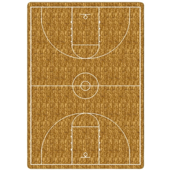 Milliken Themed Area Rug HOOPSTER Hoopster Brown Modern, 7' x 10'