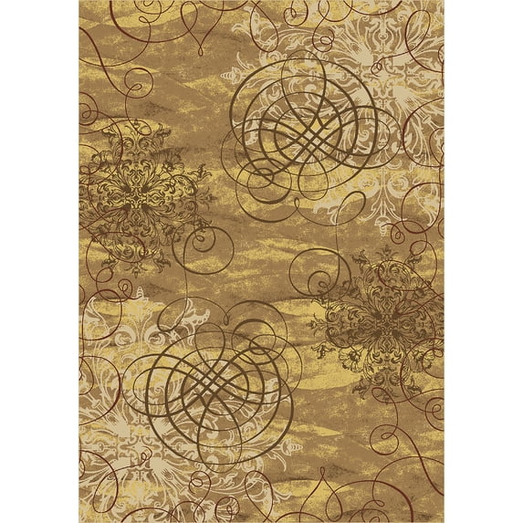 Milliken Top 30 Area Rug Benchley Ochre Filigree Floral 5' 4" x 7' 8" Rectangle