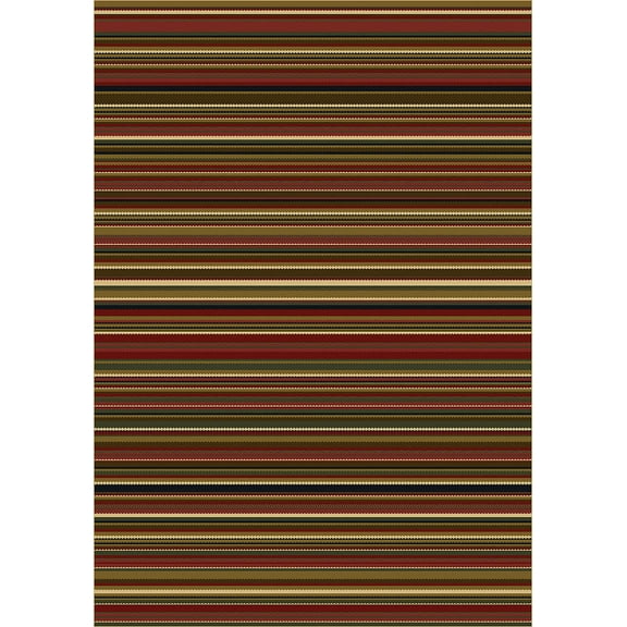 Milliken Top 30 Area Rug Canyon Dark Red Striped Patterned 5' 4" x 7' 8" Rectangle