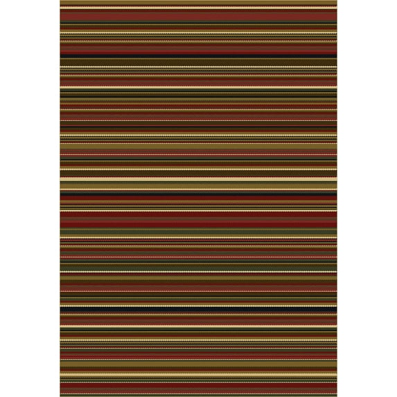 Milliken Top 30 Area Rug Canyon Dark Red Striped Patterned 5' 4" x 7' 8" Rectangle