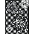 thumbnail image 1 of Milliken Black & White Area Rug Eyelet Mod Black Flowers Polka Dots 5' 4" x 7' 8" Rectangle, 1 of 1