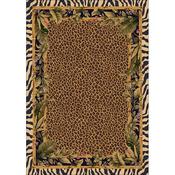 Milliken Top 30 Area Rug Jungle Safari Skins Bordered Zebra 7' 8" x 10' 9" Rectangle