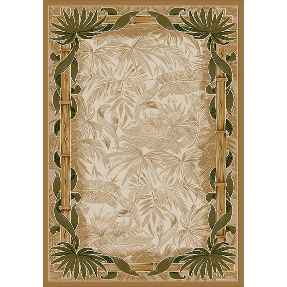 Milliken Top 30 Area Rug Montego Linen Palmetto Palm 5' 4" x 7' 8" Rectangle