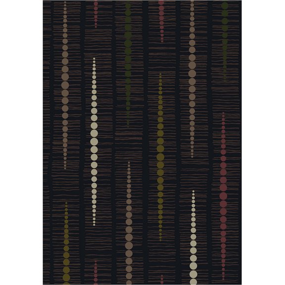Milliken Top 30 Area Rug Reflection Ebony Retro Circles 5' 4" x 7' 8" Rectangle