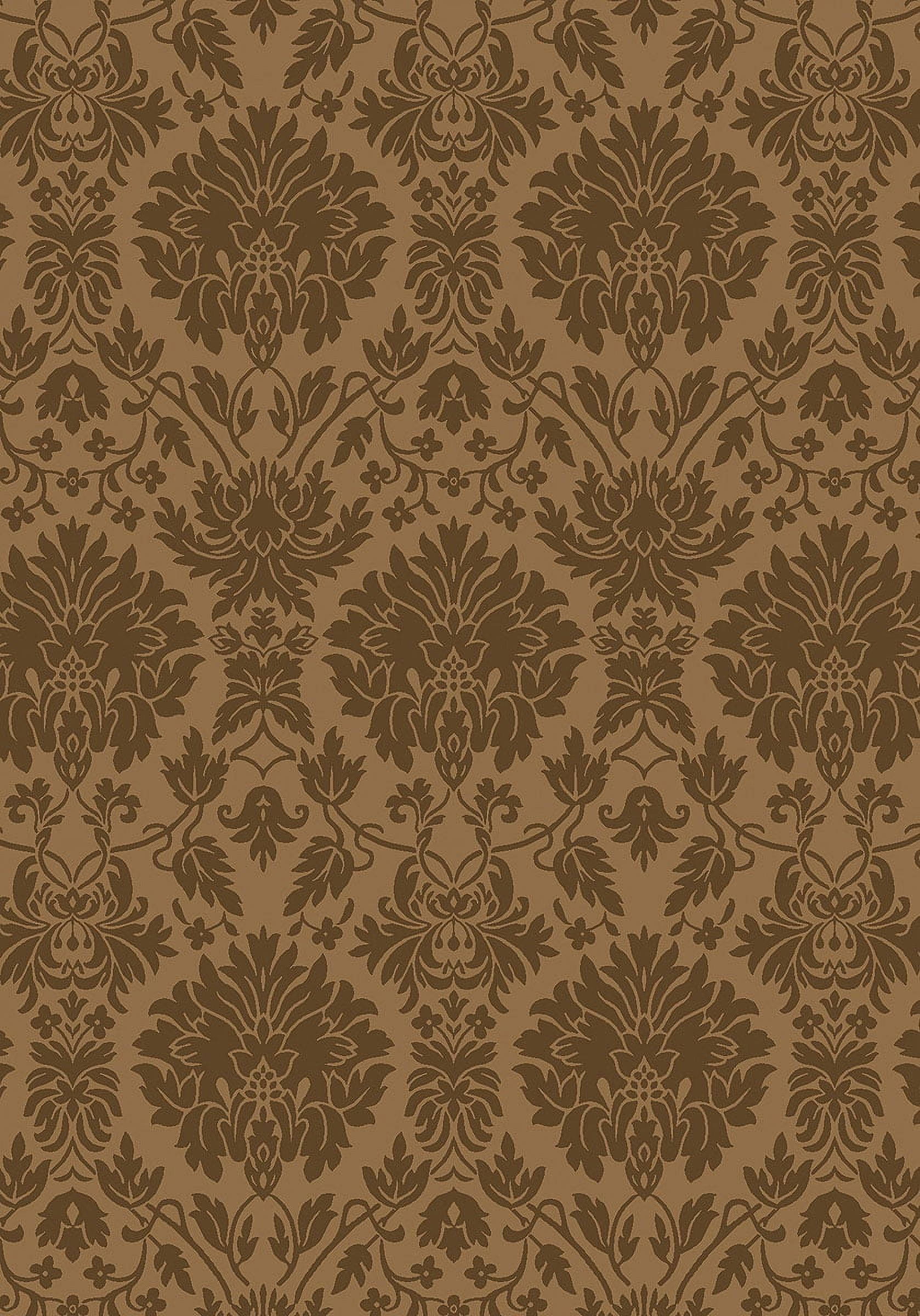 Milliken Top 30 Area Rug Tea Room Bombay Brown Damask Floral 7' 8" x 10